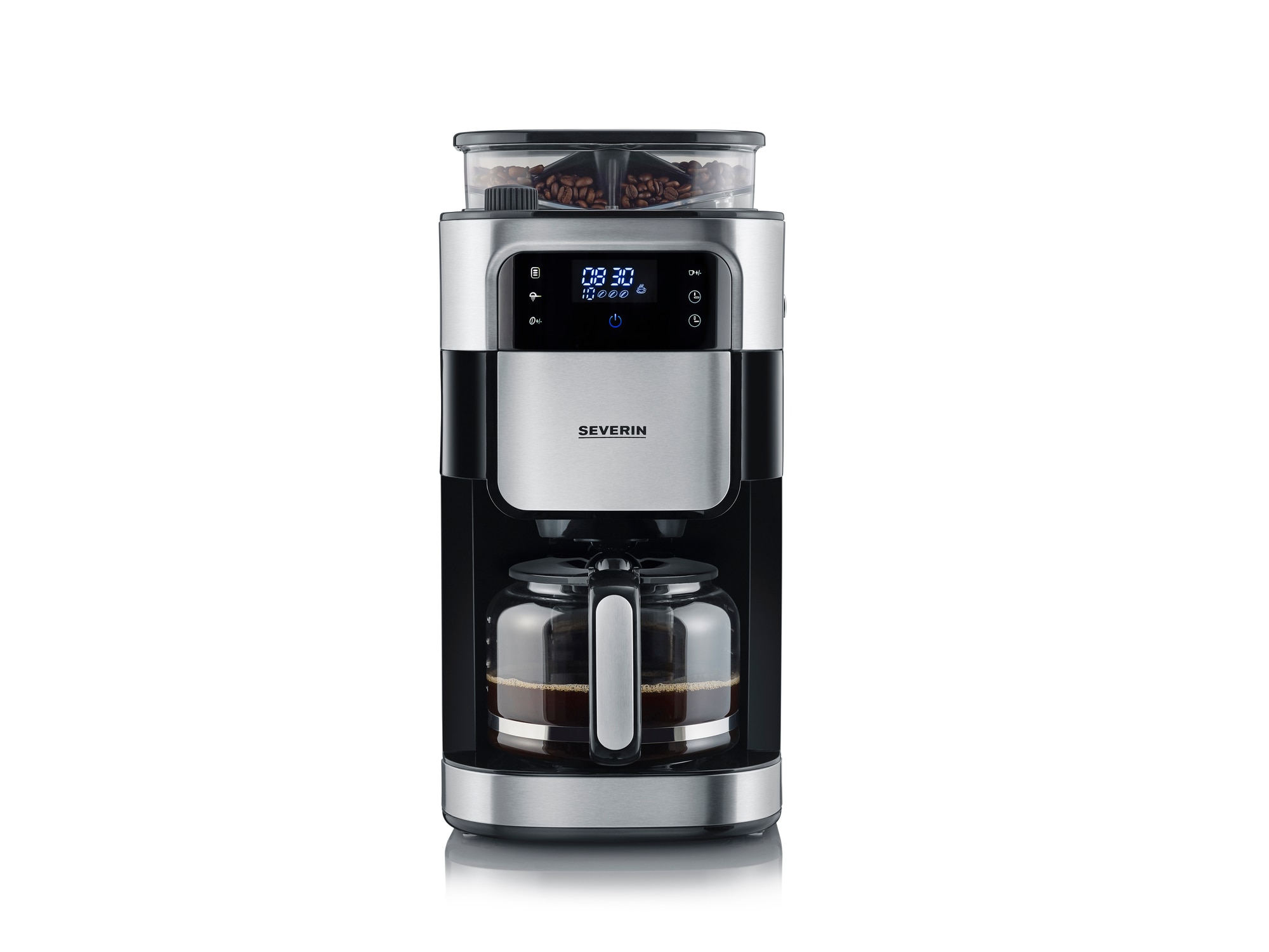 Severin Kaffemaskine m. kværn 1000 watt Stål/Sort | Elgiganten