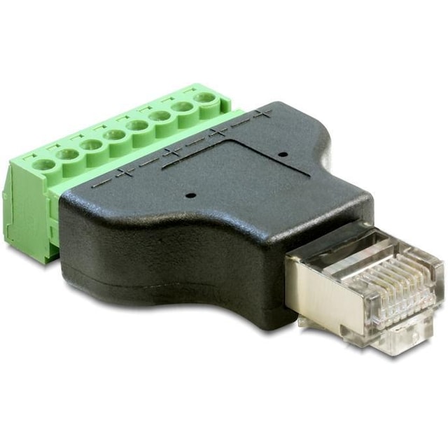 DeLOCK terminalblokadapter, RJ45 han, 8-pin