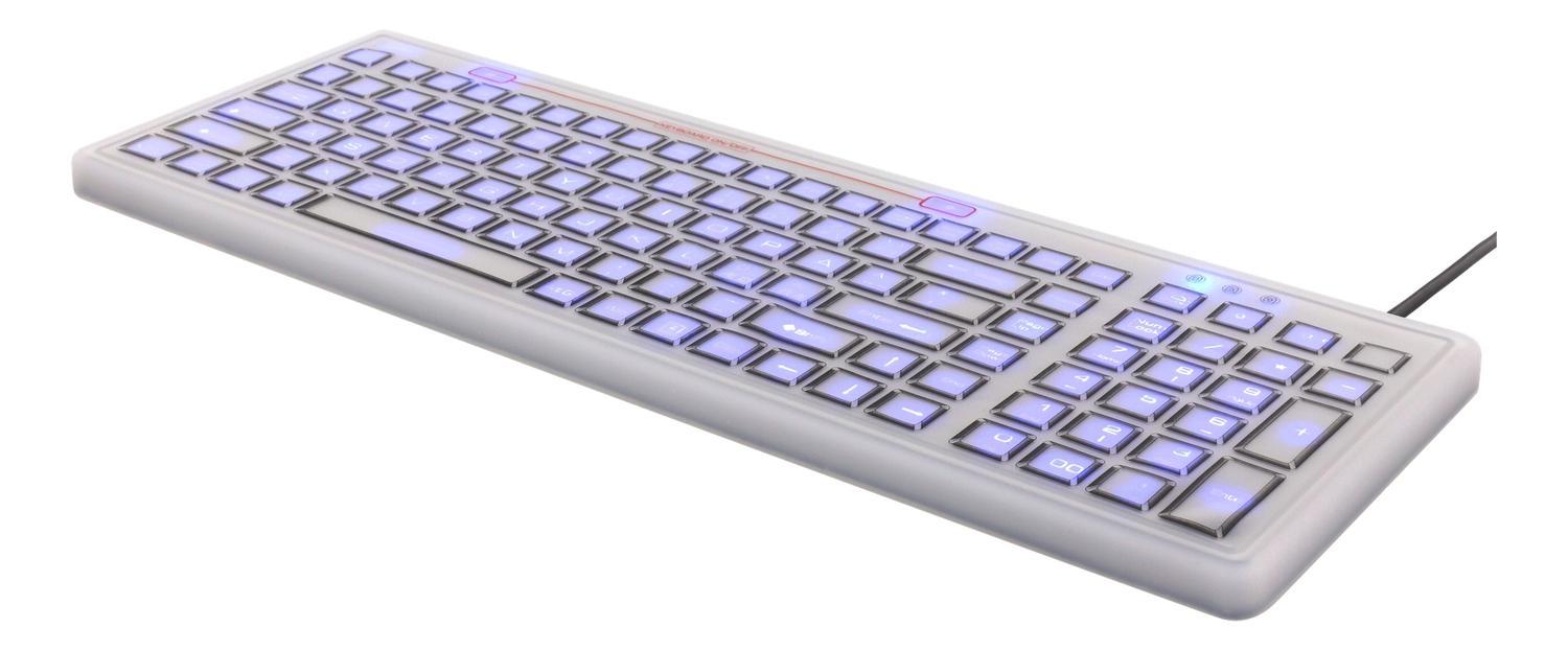 DELTACO Silicon keyboard, spill proof, blue LED, IP68, grey/black |  Elgiganten