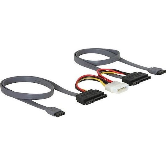 DeLOCK SATA-kabel til at tilslutte 2 SATA-harddiske til et Molex 4-pin |  Elgiganten