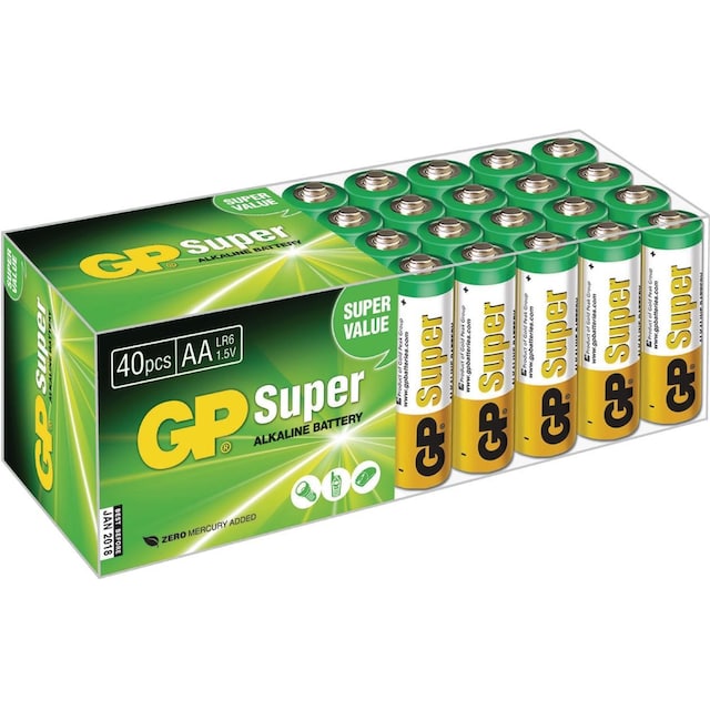 Alkaline Batteri Aa 1.5 V Super 40-Boks