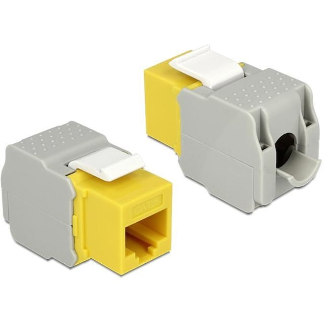 DeLOCK UTP Cat6 Keystone modul, RJ45 ho - LSA Cat6, ""Tool-free"", gul/g