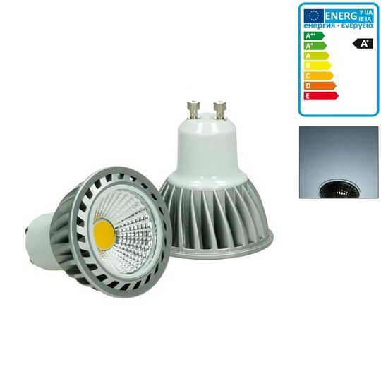 ECD Germany LED COB GU10 Spot Pære Lampe besparelse lys Dæmpbar 4W Kold  Hvid | Elgiganten