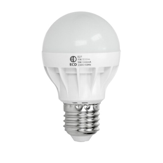 10 stk E27 LED pære lampe energibesparende pære 5 Watt kold hvid 335LM |  Elgiganten