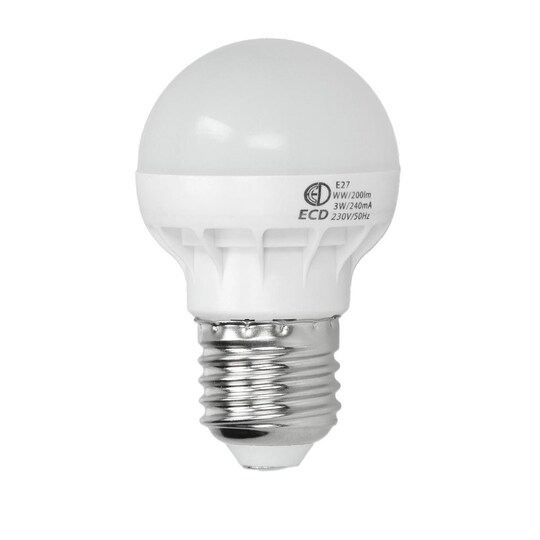 ECD Germany 3 stykke E27 3W LED lampe | 2800 Kelvin varm hvid | 200 lumen |  | Elgiganten