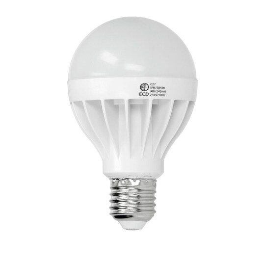 ECD Germany 3 stykker LED lampe 9W, 60W erstatte, E27, afkøl hvid (6000  Kelvin), 584 lumen, pære | Elgiganten
