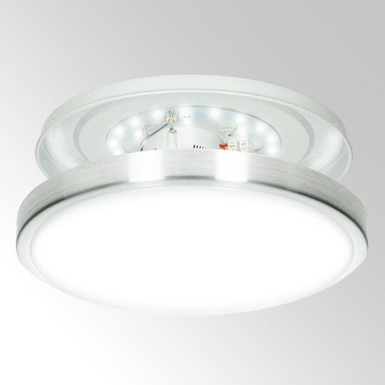 LED loft lys energibesparende loftslampe lampe Ø 30cm 12W Aluminium Matt |  Elgiganten