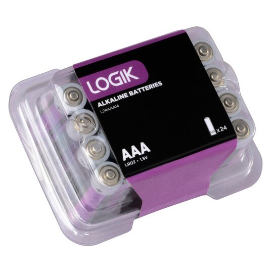 Logik alkaline 1000 mAh batteri AAA - 24 stk | Elgiganten
