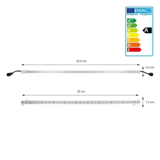 3x kabinet lys bar lys lampe bar 0,5m bunden køle hvid SMD | Elgiganten