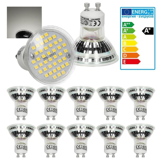 Pack af 10 GU10 LED Forsænket spotlight lampe pære Spot integreret lampe  44SMD | Elgiganten