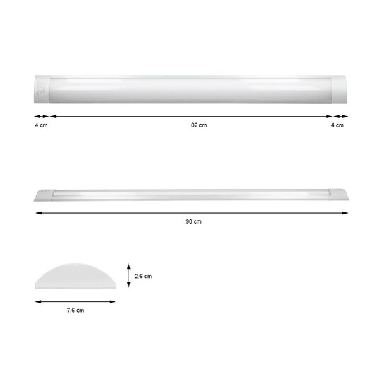 ECD Germany LED-lampe kontor bordlampe Loftlampe panel lampe ultra-slank 90  cm | Elgiganten