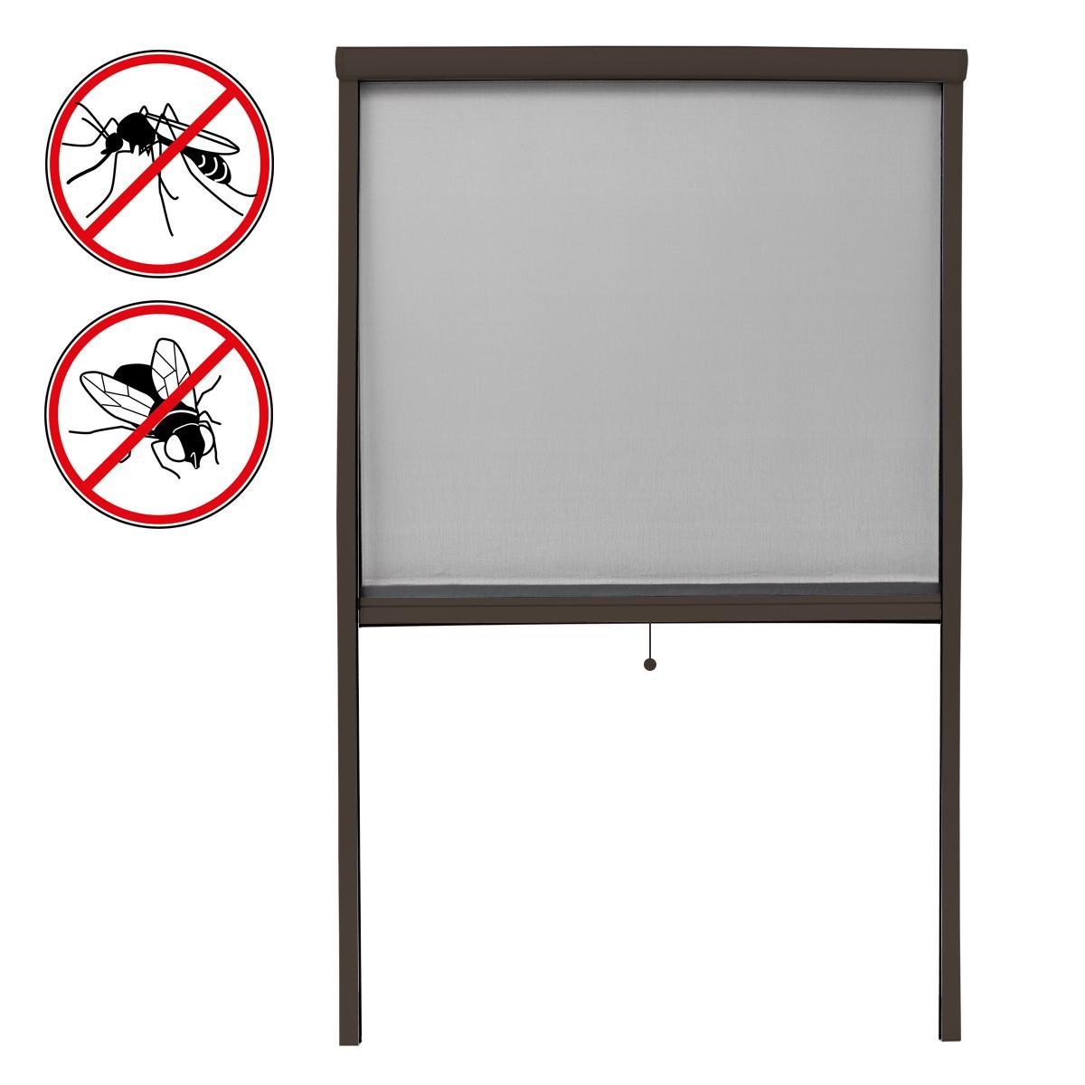 Myggenet insekt skærm rullegardin vindue aluminiumsramme Brun 100 x 160 cm  | Elgiganten