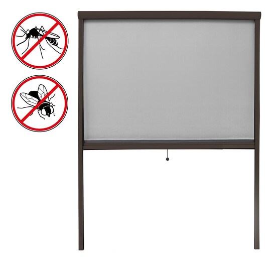Myggenet insekt skærmen rulle ramme vindue blinde aluminium netto Brun  130x160cm | Elgiganten