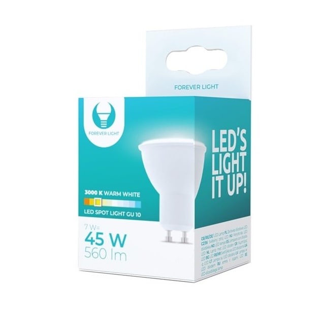 LED-pære GU10 7W 230V 3000K 560 lm