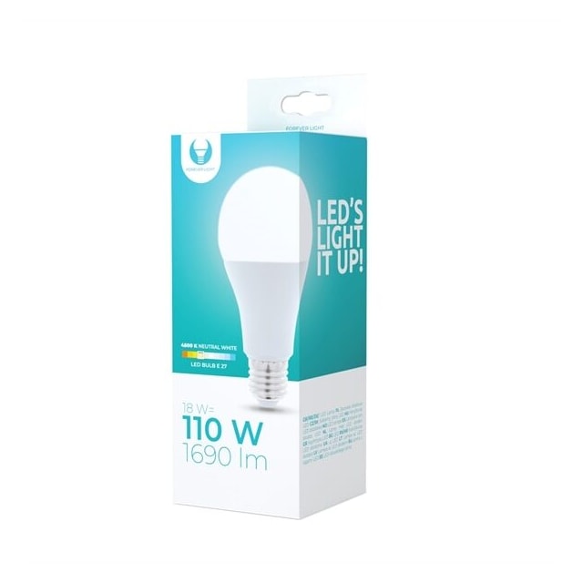 LED-pære E27 A65 18W 230V 4500K 1690 lm