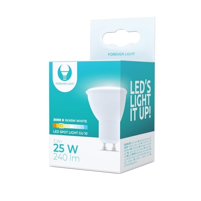 LED-pære GU10 3W 230V 3000K 240 lm