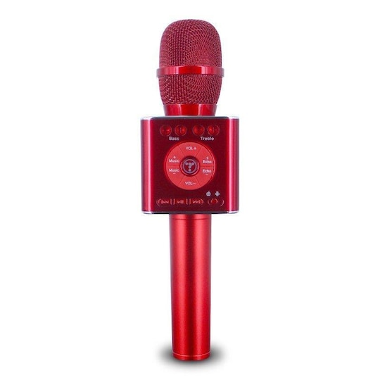 Trådlös Karaoke mikrofon med Bluetooth högtalare 2x5W röd | Elgiganten