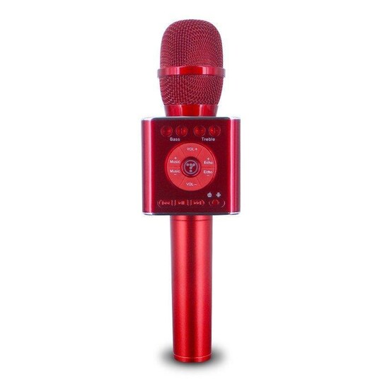Trådløs Karaoke-mikrofon med Bluetooth-højttaler 2x5W rød | Elgiganten