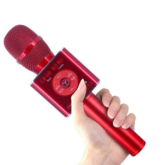 Trådløs Karaoke-mikrofon med Bluetooth-højttaler 2x5W rød | Elgiganten