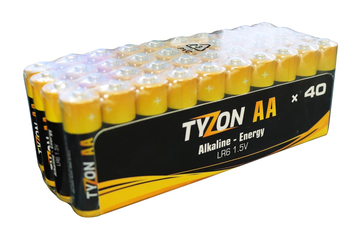 Tyzon V AA-alkaline-batterier, 40 stk.