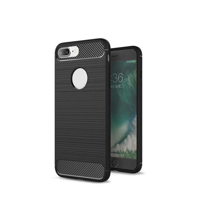 SKALO iPhone 7/8 Plus Armor Carbon Stødsikker TPU-cover - Sort