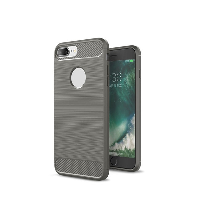 SKALO iPhone 7/8 Plus Armor Carbon Stødsikker TPU-cover - Grå