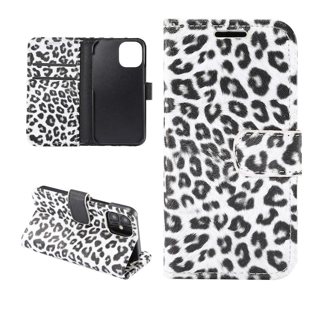 Leopardmønster tegnebogsovertræk til iPhone 12 Mini