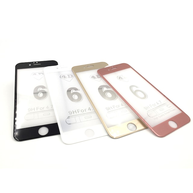 SKALO iPhone 6/6S FULL-FIT Hærdet Glas Skærmbeskyttelse - Sort