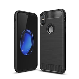 SKALO iPhone XS Max Armor Carbon Stødsikker TPU-cover - Sort