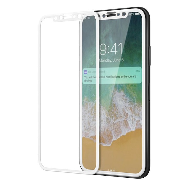 SKALO iPhone X/XS FULL-FIT Hærdet Glas Skærmbeskyttelse - Hvid