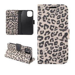 Leopardmønster tegnebogsovertræk til iPhone 12 Mini