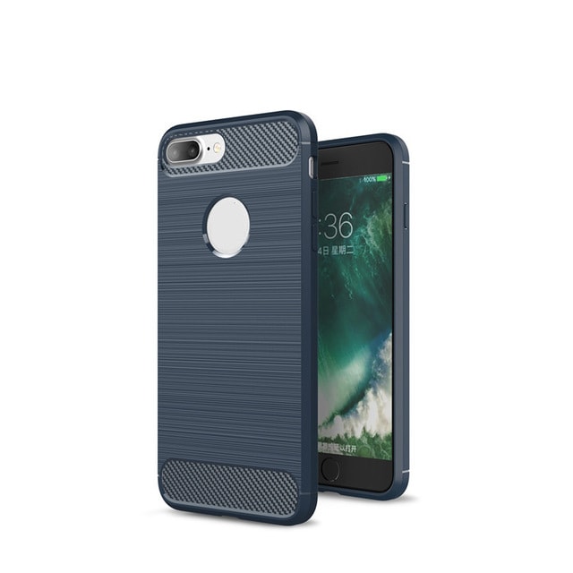 SKALO iPhone 7/8 Plus Armor Carbon Stødsikker TPU-cover - Blå