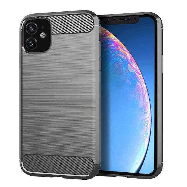 SKALO iPhone 11 Armor Carbon Stødsikker TPU-cover - Grå