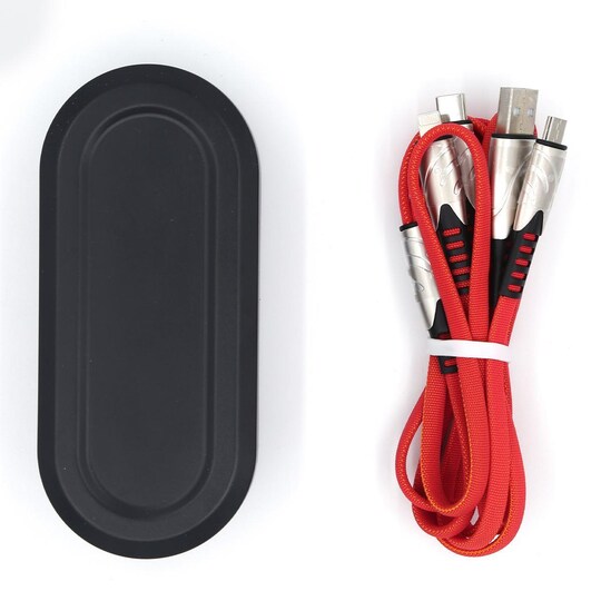 3-i-1 multi-oplader 1,2 m til USB-C, mikro-USB og Lightning - Rød |  Elgiganten