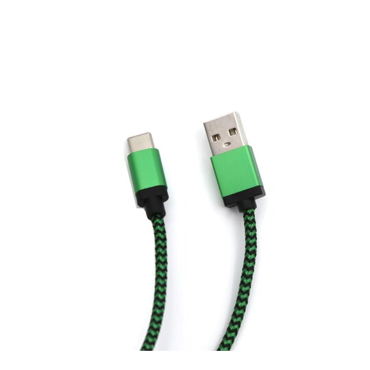 USB-C flettet opladerkabel 0,9 m - Grøn | Elgiganten