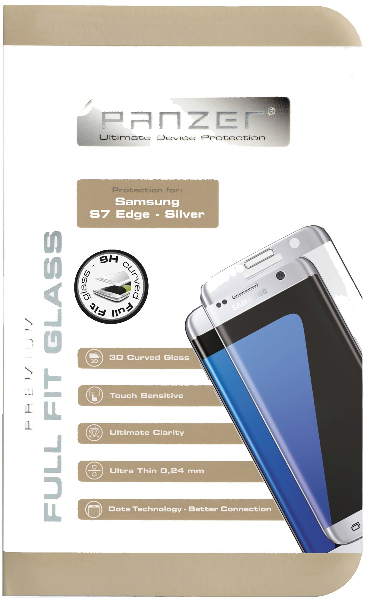 Panzer skærmbeskytter til Galaxy S7 edge - sølv - Skærmbeskyttelse ...