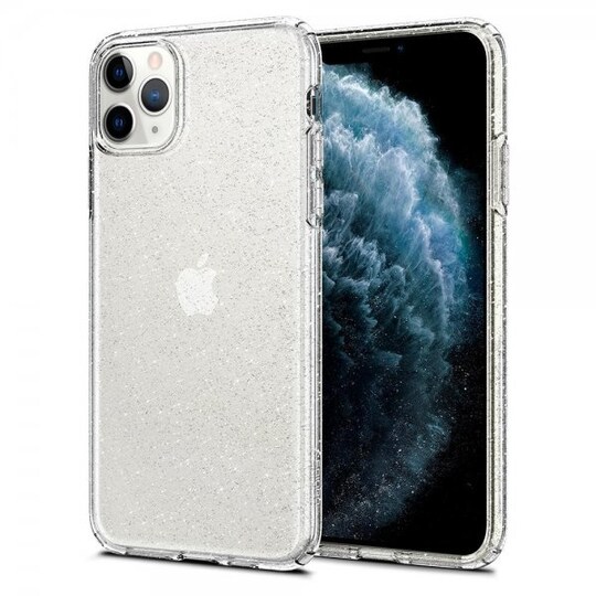 iPhone 11 Pro Max Cover Liquid Crystal Glitter Transparent | Elgiganten