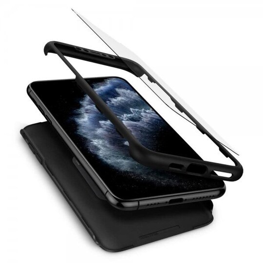 Spigen iPhone 11 Pro Cover med Skærmbeskytter Thin Fit 360 Sort | Elgiganten