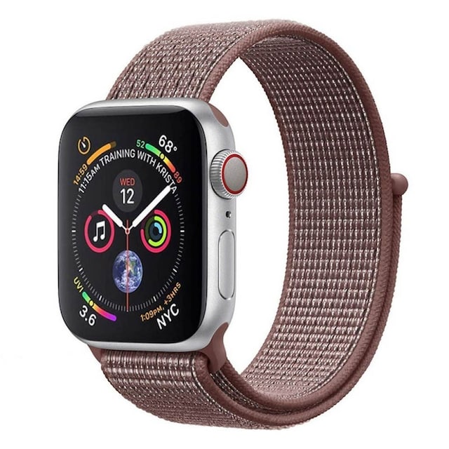 Apple Watch 4 (44mm) Nylon armbånd - Smokey Mauve