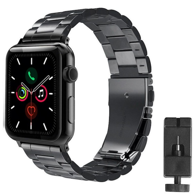 Armbånd Rustfrit stål Apple Watch 5 (44mm) - Sort