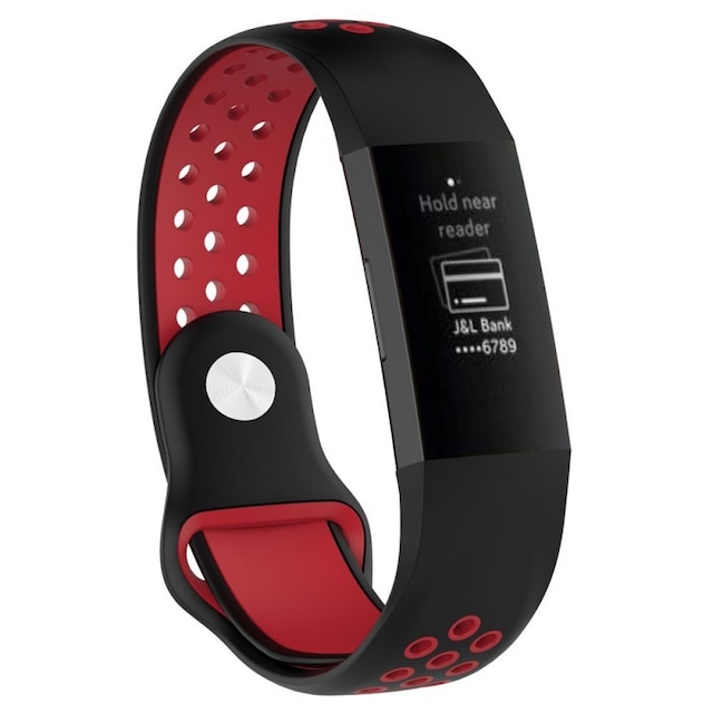 EBN Sport Armbånd Fitbit Charge 3 - Sort / rød