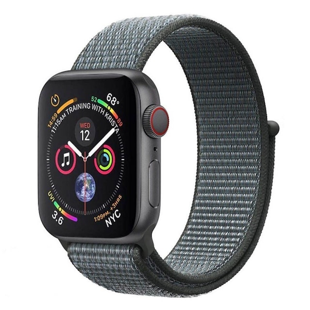 Apple Watch 4 (40mm) Nylon armbånd - Stormgrå