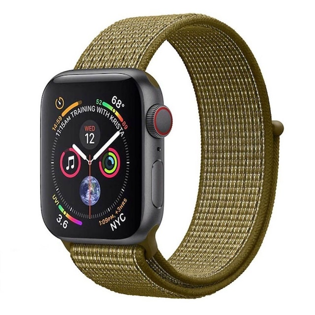 Apple Watch 4 (44mm) Nylon armbånd - olivenflak