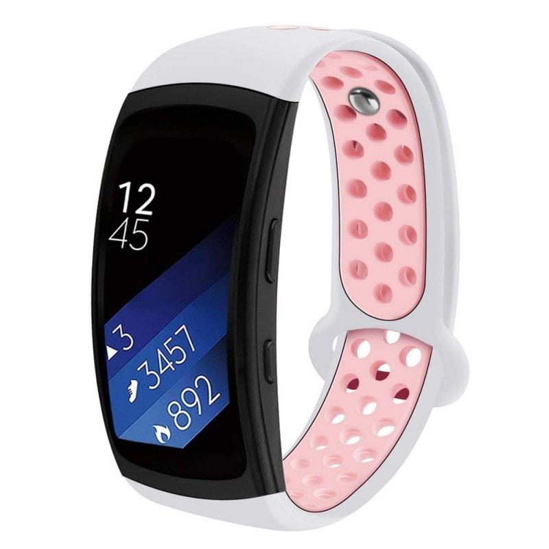 EBN armbånd Samsung Gear Fit 2/2 Pro - hvid / lyserød | Elgiganten