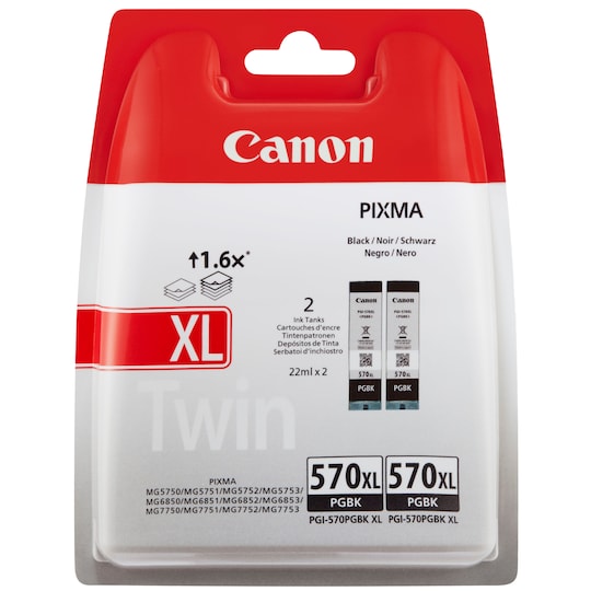Canon blækpatroner PGI-570XL Sort (2 stk.) | Elgiganten