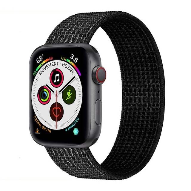Apple Watch 5 (40mm) Nylon armbånd - Black/white