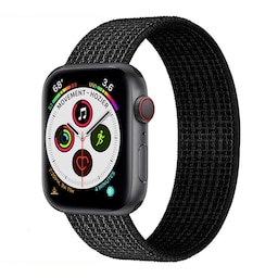 Apple Watch 5 (44mm) Nylon Armbånd - Black/white