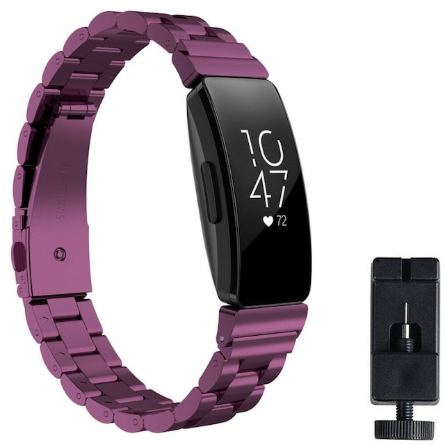 Rustfrit stål armbånd FITBIT Inspire / Inspire HR - Purple