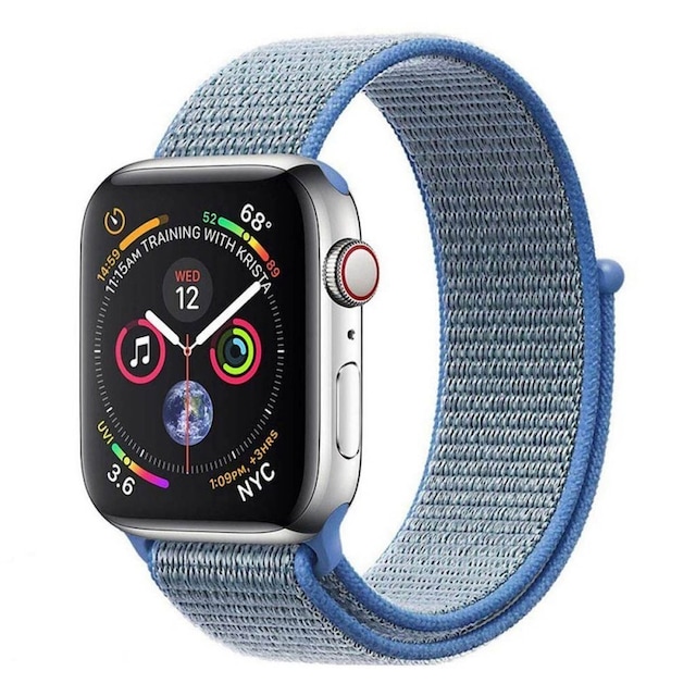 Apple Watch 4 (44mm) Nylon armbånd - Tahoe Blue
