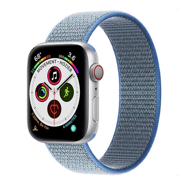 Apple Watch 5 (44mm) Nylon Armbånd - Tahoe Blue